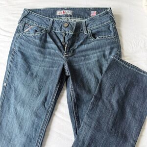 ariat denim jeans mid rise stretch boot cut medium wash vintage aesthetic pant